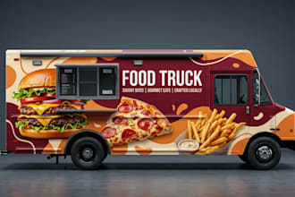 design stunning truck wrap food truck wrap or trailer wrap