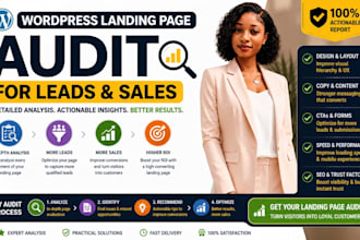 create high converting wordpress landing page audit for leads and sales