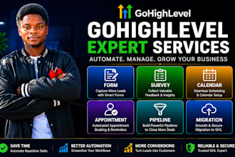 set up gohighlevel form, survey, calendar appointment, pipeline, migration