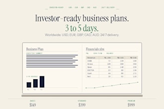 write an investor ready business plan with 3 year financial projections