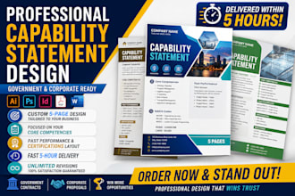 design a government, business capability statement within 5 hours