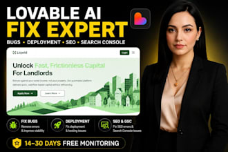 fix lovable ai bugs, deployment issues, search console and SEO error fixes audit