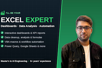 be your excel expert for dashboards, data analysis, and automation