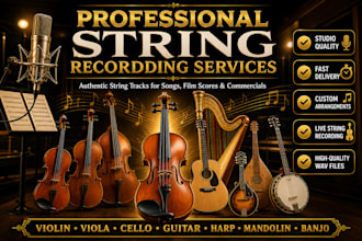 record violin,viola,cello,double bass,acoustic guitar,harp,lute,mandolin,banjo