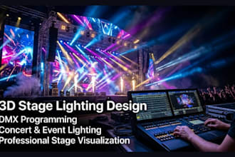 create professional dmx programming and stage lighting design for event setup