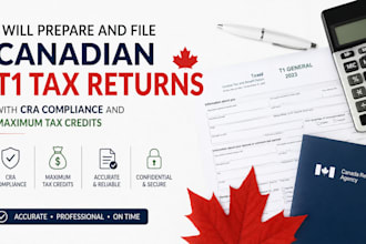 prepare and file canadian t1 tax returns with cra compliance,maximum tax credits