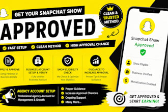 setup and approve your snapchat show, show portal, snapchat agency account