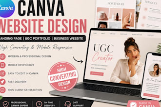 design canva website canva landing page canva ugc portfolio website