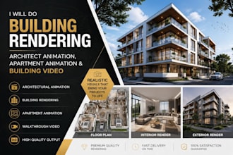 design building rendering, architectural visualization and animation video