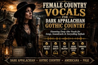 record female country singer vocals for dark appalachian gothic country