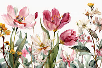 paint watercolor flowers and botanical illustrations