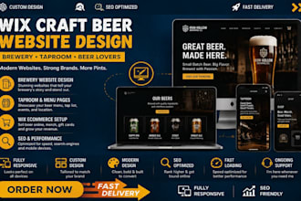 design wix craft beer website brewery winery liquor taproom beverage website