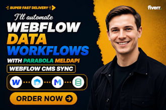 automate webflow data workflows with parabola meldapi webflow cms sync