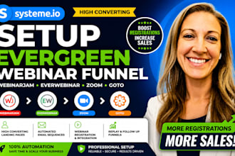 setup systeme io evergreen webinar website webinarjam everwebinar zoom goto