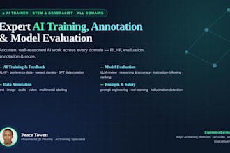 be your expert ai trainer and data annotation specialist for all ai model tasks