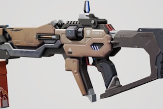 create stylized 3d weapon game asset game props sci fi gun fps weapons for game