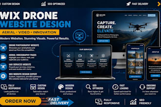 design wix drone photography website aerial videograpghy uav service website