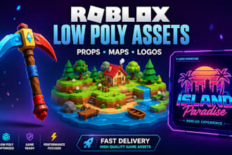 create roblox low poly props tools and game assets