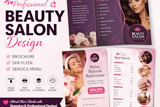 design beauty salon brochure spa flyer and service menu
