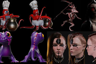 create simple any custom 3d characters, creatures or objects