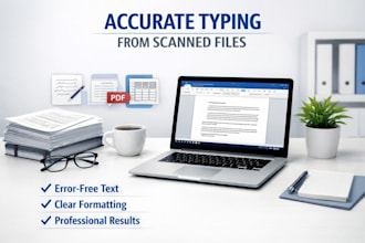 type scanned documents into word