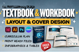 design educational textbook, kids workbook, curriculum manual, editorial design