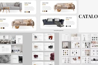 design digital product catalog lookbook for office furniture sofa catalogue