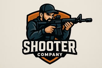 design a professional shooter mascot logo for your esports team