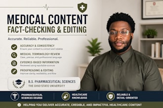 review, fact check, and edit medical content