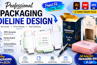 design professional packaging dieline and box template for your product