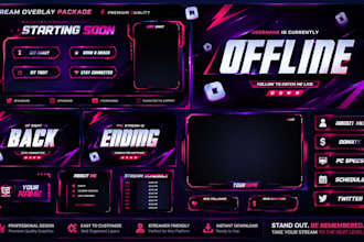 design custom livestream overlay, stream graphics tiktok whatnot youtube package