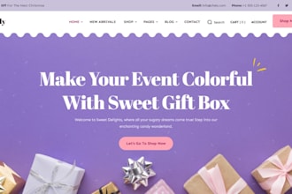 design wix wedding gifting website flower shop handmade artisan decor website