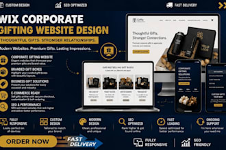 design wix corperate gifting website business gifts branded gift box website
