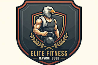 design elite fitness mascot logo with free source file