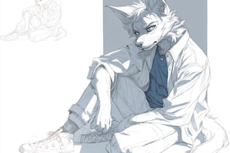 create a custom chalk style profile picture of your fursona