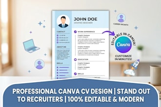 design professional resume and CV templates in canva
