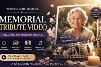 create a memorial tribute video funeral slideshow from videos, photos slideshow