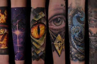 create professional realistic tattoo design