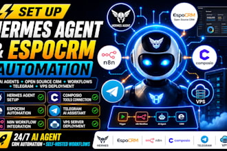 setup hermes agent espo crm opensource crm automation n8n composio telegram vps