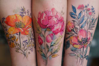 create a watercolor tattoo design