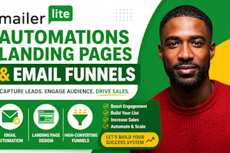 build high converting  mailerlite automations, landing pages and email funnels