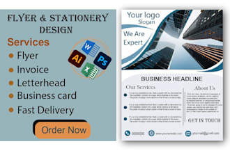 do professional invoice flyer letterhead design