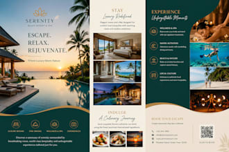 design hotel resort brochure and hospitality marketing flyer