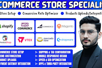 setup shopify woocommerce big commerce magento presta shop vtex mercado shopware
