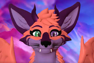 custom furry vrchat avatar 3d fursona with facial tracking physbones PC quest
