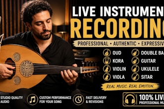 record professional oud kora violin viola double bass guitar ukulele sitar