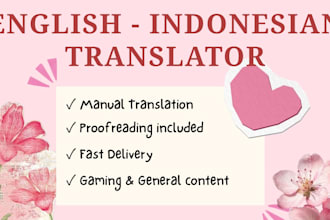 provide accurate english to indonesia translation
