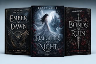 make a professional fantasy book or fiction ebook cover