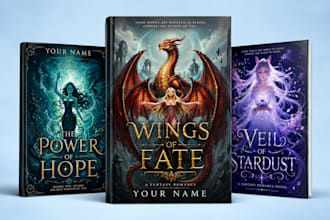 design unique fantasy book cover and dark romance, ebook cover design