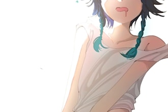 draw half body, anime artstyle